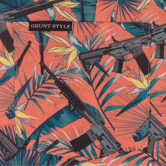 GRUNT STYLE RANGE PARADISE PATRIOTIC MEN’S AT EASE BUTTON DOWN SIZE 3XL - Picture 15 of 16